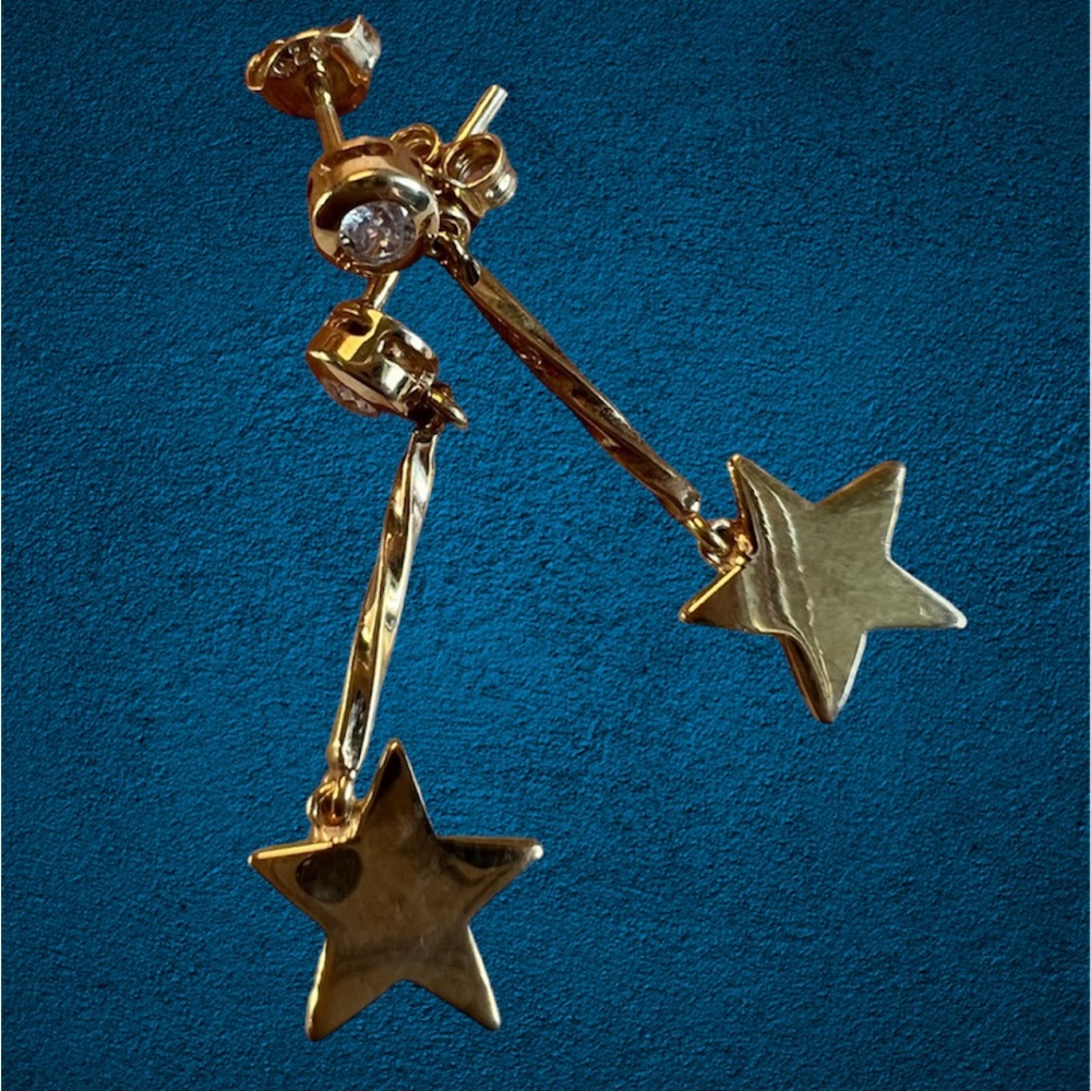 Gold plated silver Star earrings